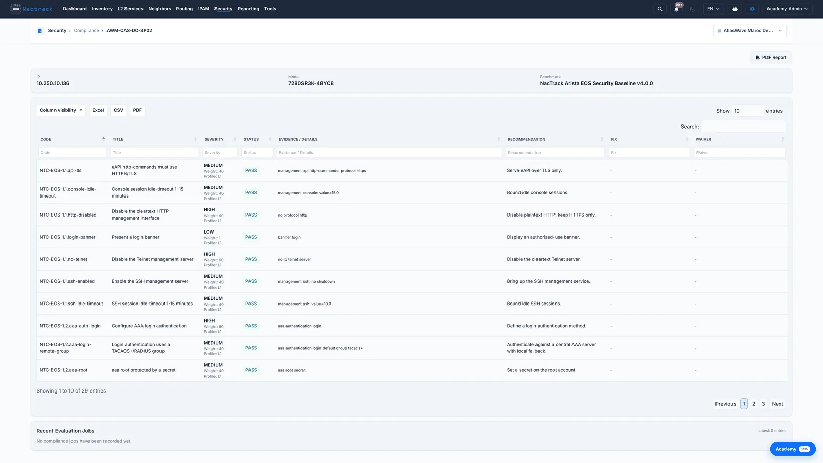 Open a device and read its SNMP checks